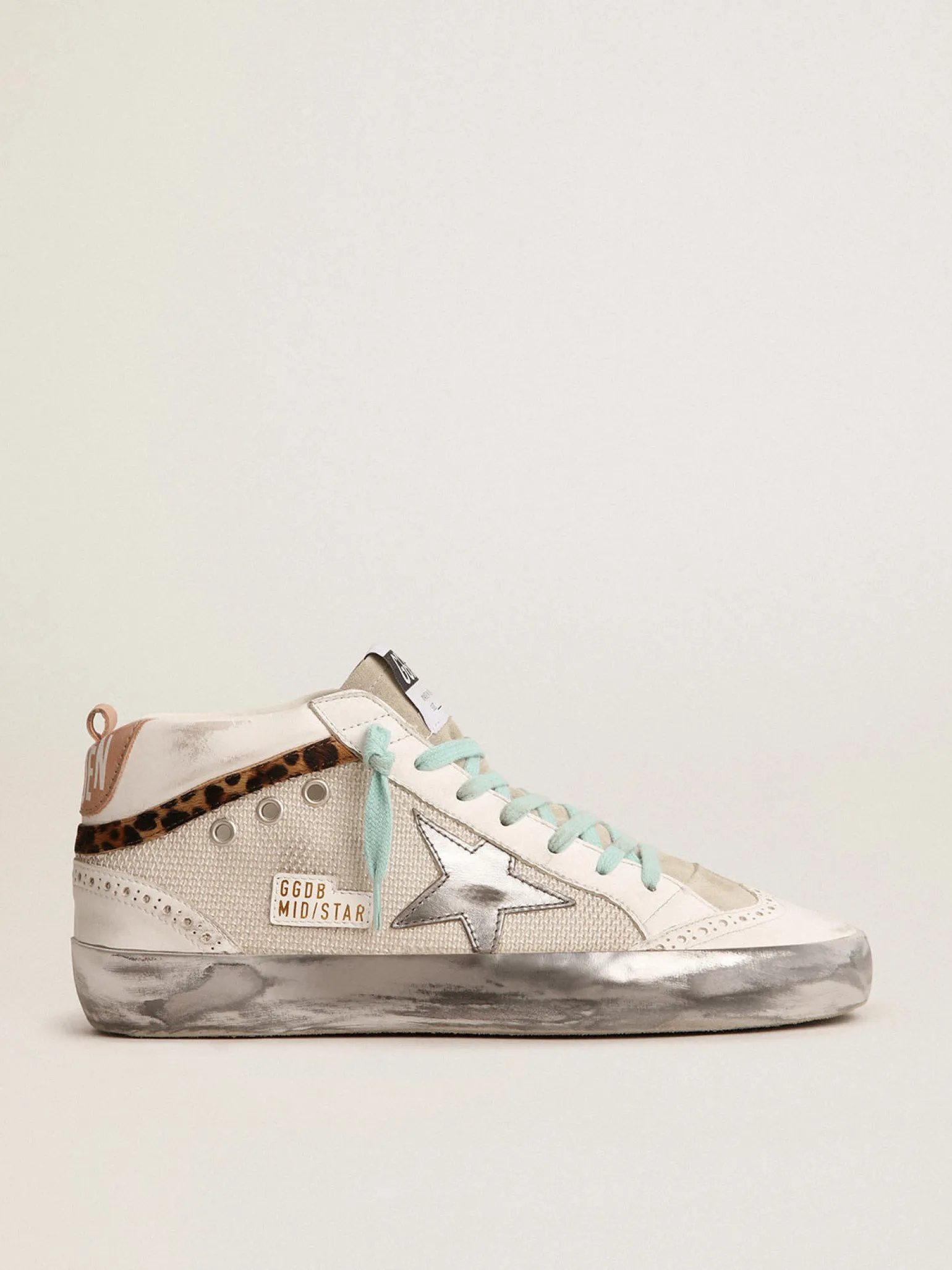 Shop Mid Star Feminino com estrela prateada e lista de couro cavalinho leopardo MULHER Mid Star