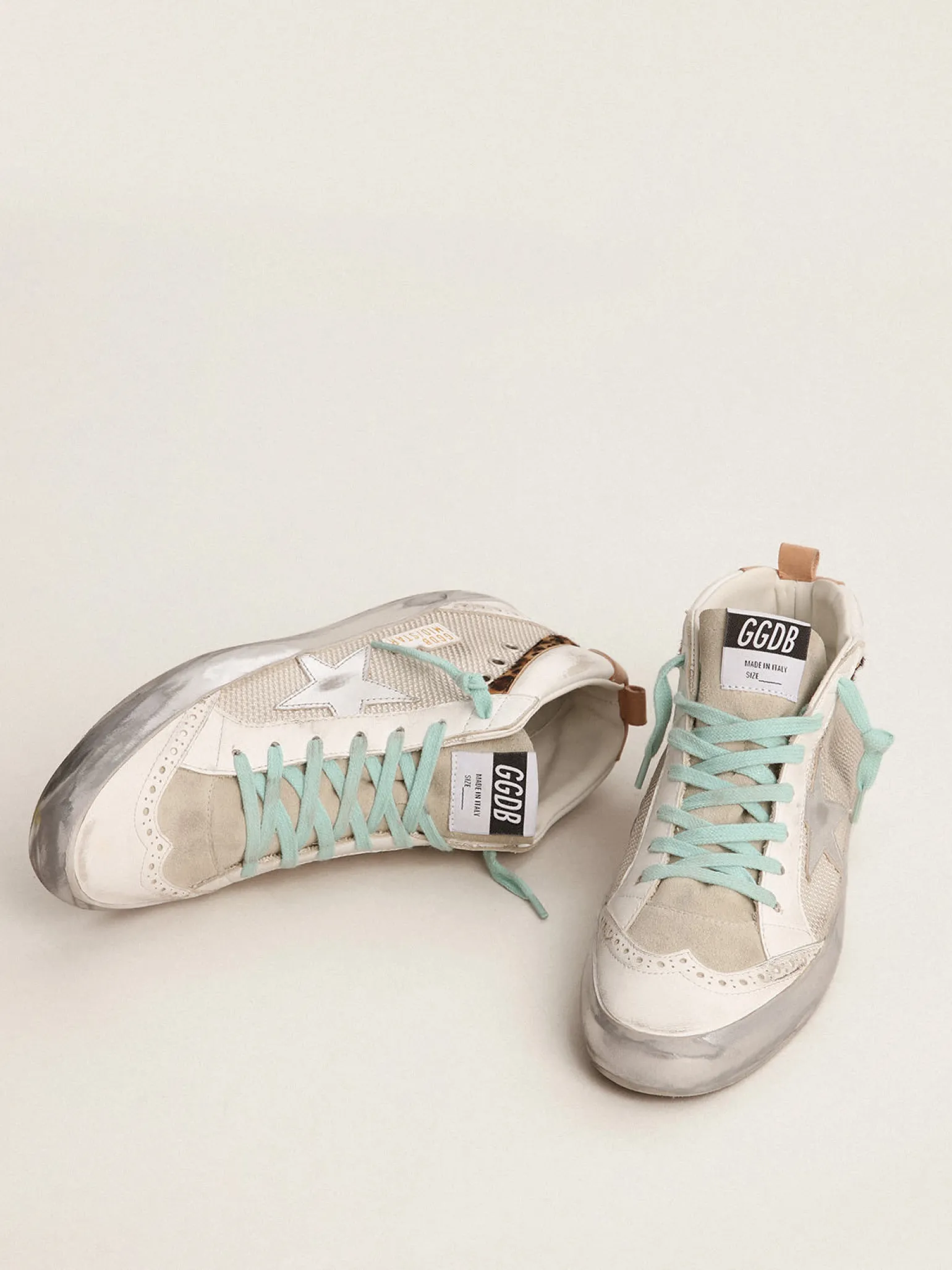 Shop Mid Star Feminino com estrela prateada e lista de couro cavalinho leopardo MULHER Mid Star
