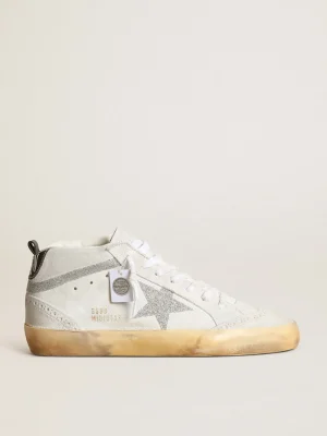 Hot Mid Star feminino de suede branco com estrela e lista Swarovski MULHER Mid Star