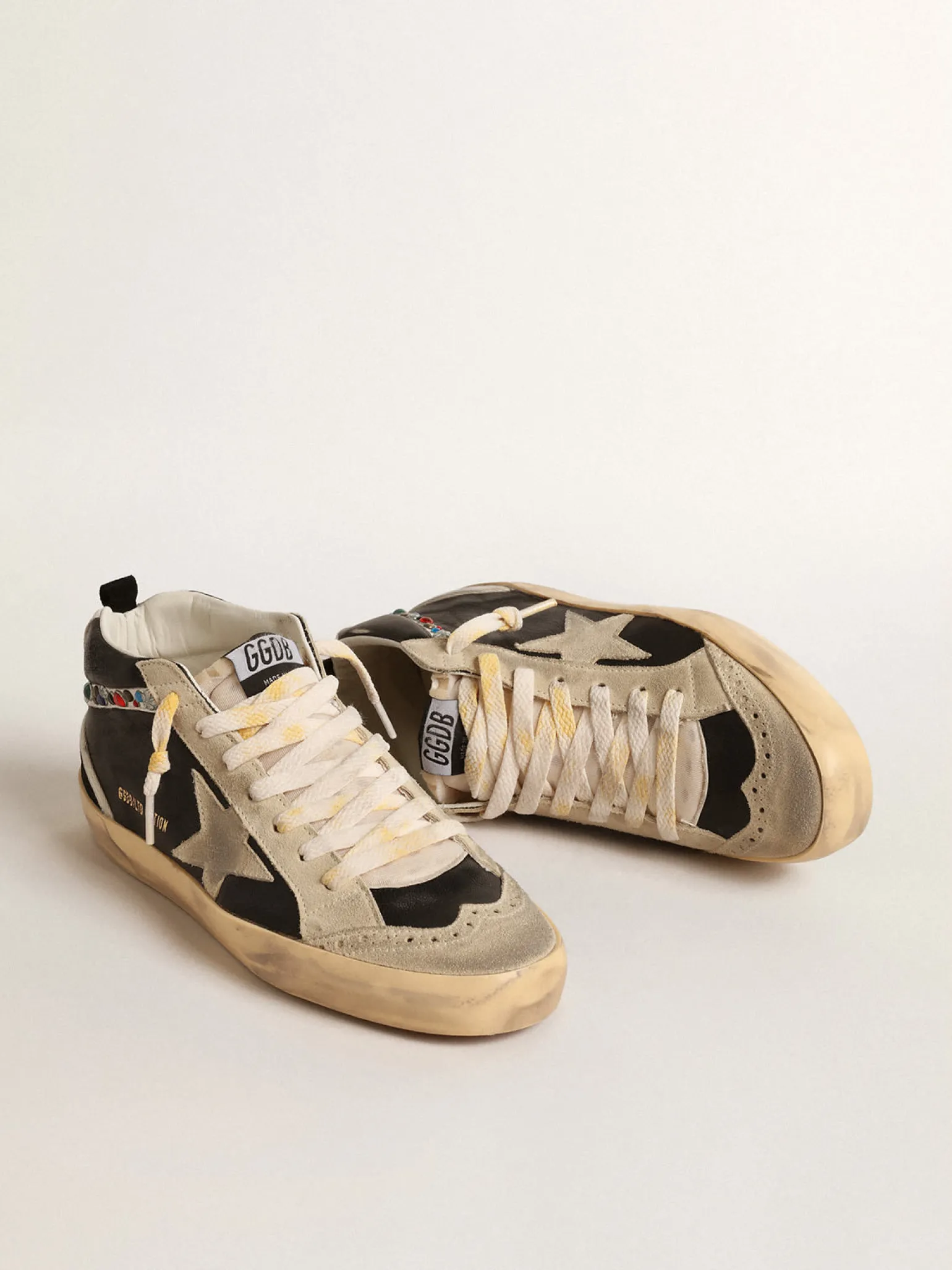 Store Mid Star LTD de napa com estrela de suede e lista com tachas MULHER Mid Star