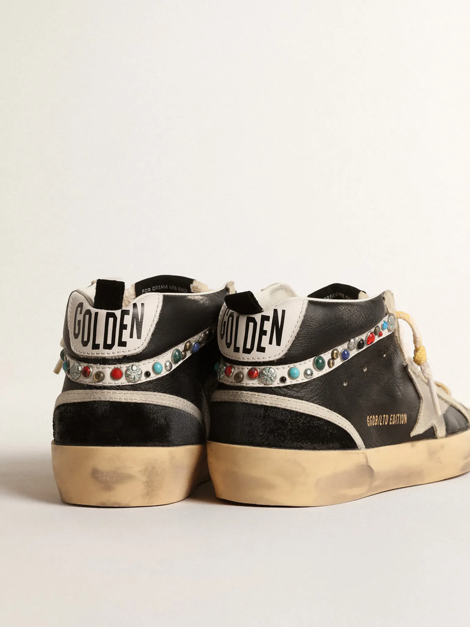Store Mid Star LTD de napa com estrela de suede e lista com tachas MULHER Mid Star