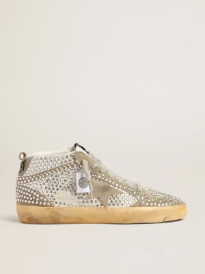 Outlet Mid Star LTD de suede branco e havana-rosado com cristais Swarovski MULHER Mid Star