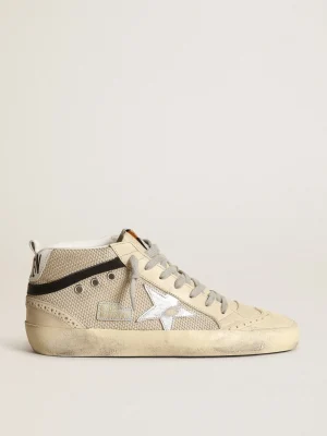 Discount Mid Star LTD feminino de tela cor creme com estrela prateada MULHER Mid Star