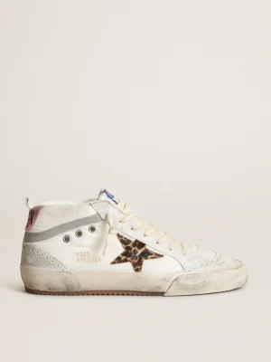 Discount Mid Star LTD feminino de náilon branco com estrela de couro cavalinho leopardo MULHER Mid Star