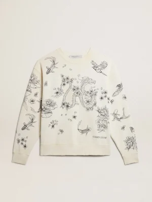 Fashion Moletom CNY cor branco usado MULHER Moletons | Moletons