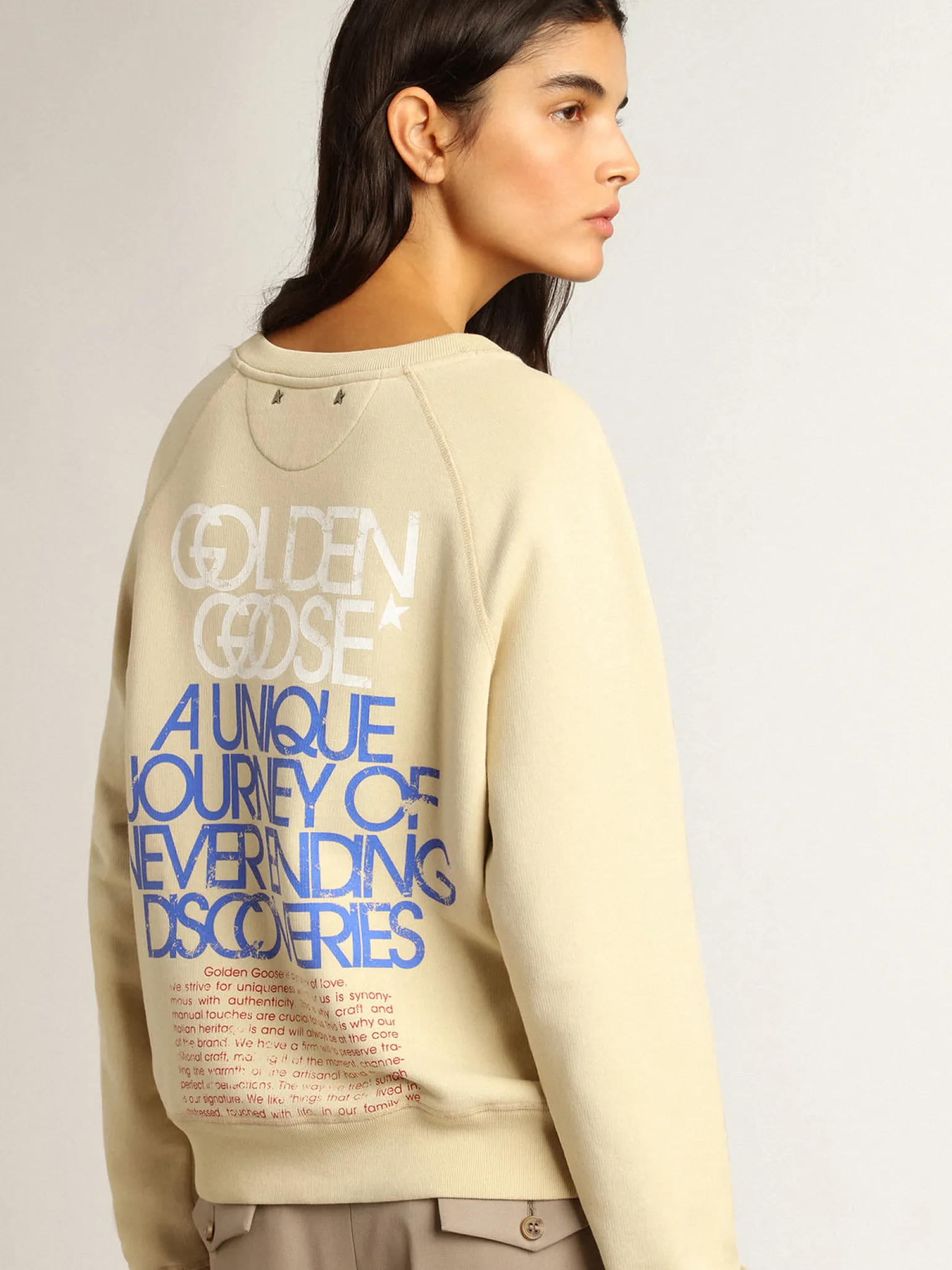 Sale Moletom cor de marzipã com frases nas costas MULHER Moletons