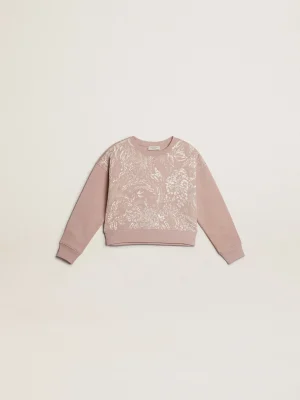 Cheap Moletom cropped de algodão rosa com estampa toile de jouy Roupas de cima (4-12 years)