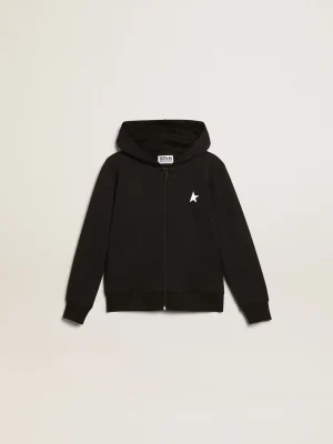 Best Moletom preto com capuz e estrela e logo brancos em contraste Roupas de cima (4-12 years) | Roupas de cima (4-12 years)