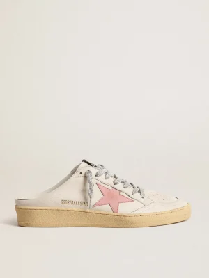 Cheap Mule Ball Star de napa branca com estrela de couro rosa antigo MULHER Beachwear | Ball Star