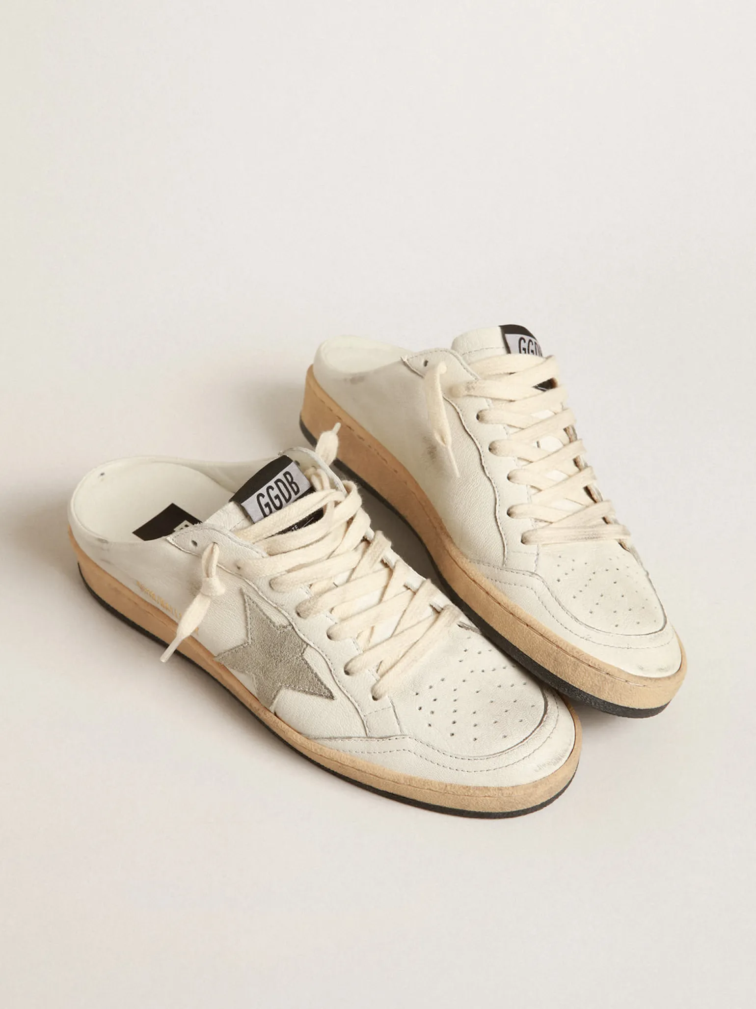 Flash Sale Mule Ball Star de napa com estrela de suede cinza gelo MULHER Ball Star