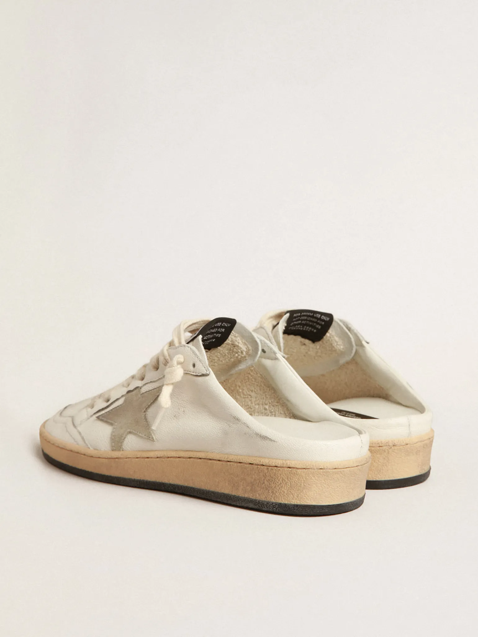 Flash Sale Mule Ball Star de napa com estrela de suede cinza gelo MULHER Ball Star