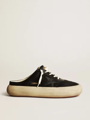 Store Mule Space-Star Masculino de náilon preto e estrela de couro preto Space-Star