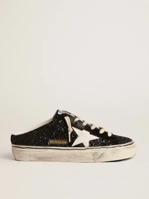Best Sale Mule Super-Star de glitter preto com estrela de base vegetal branca MULHER Super-Star Sabot