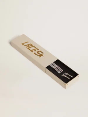 Store Lurex laces with contrasting black logo MULHER Cadarços | Cadarços