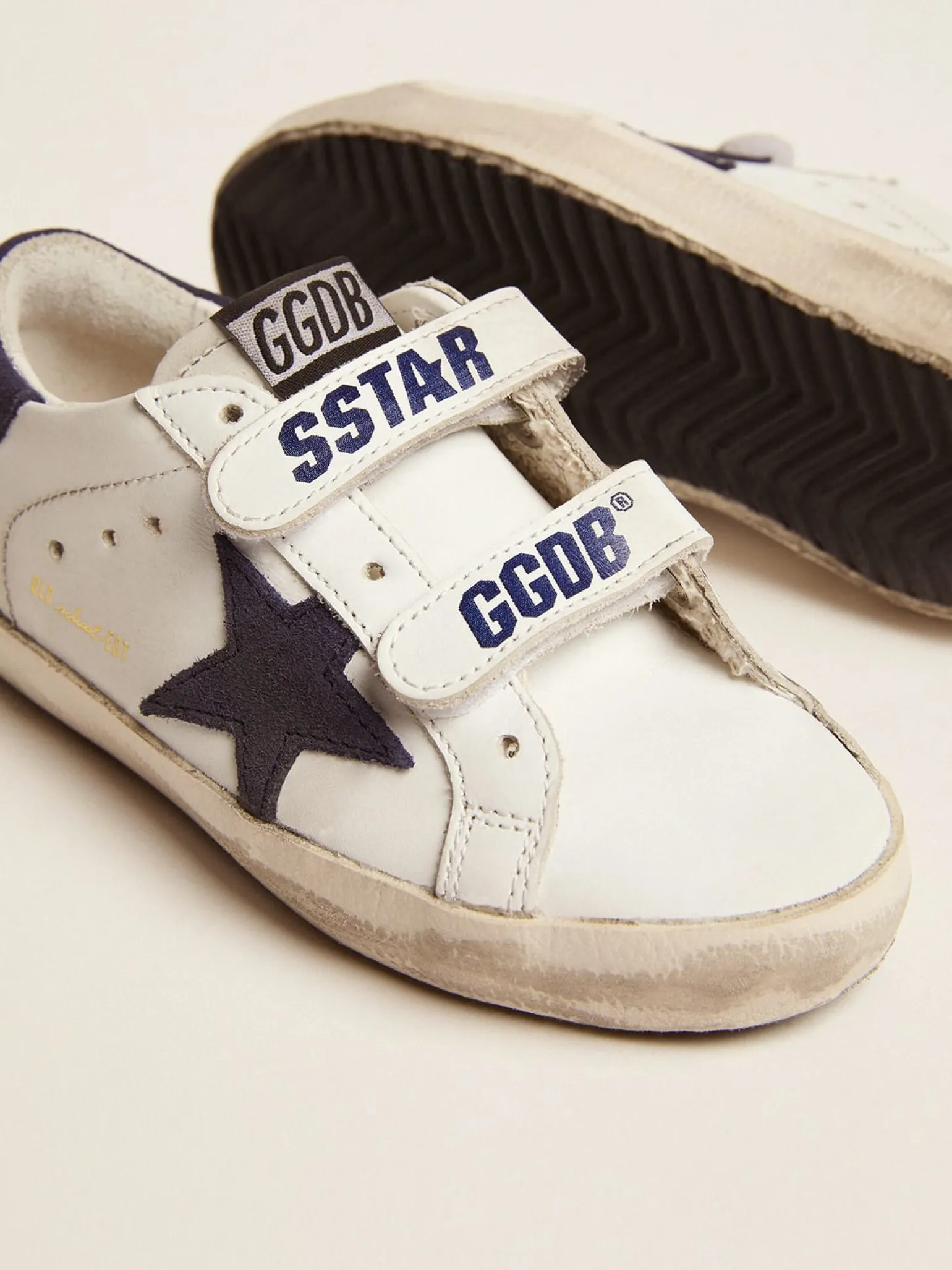 Best Sale Old School com inserções azuis escuras de suede Meninos pequenos (1-3 anos)