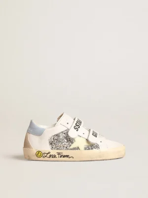 Store Old School Junior base vegetal com estrela amarela e inserções de glitter Meninas pequenas (1-3 anos)