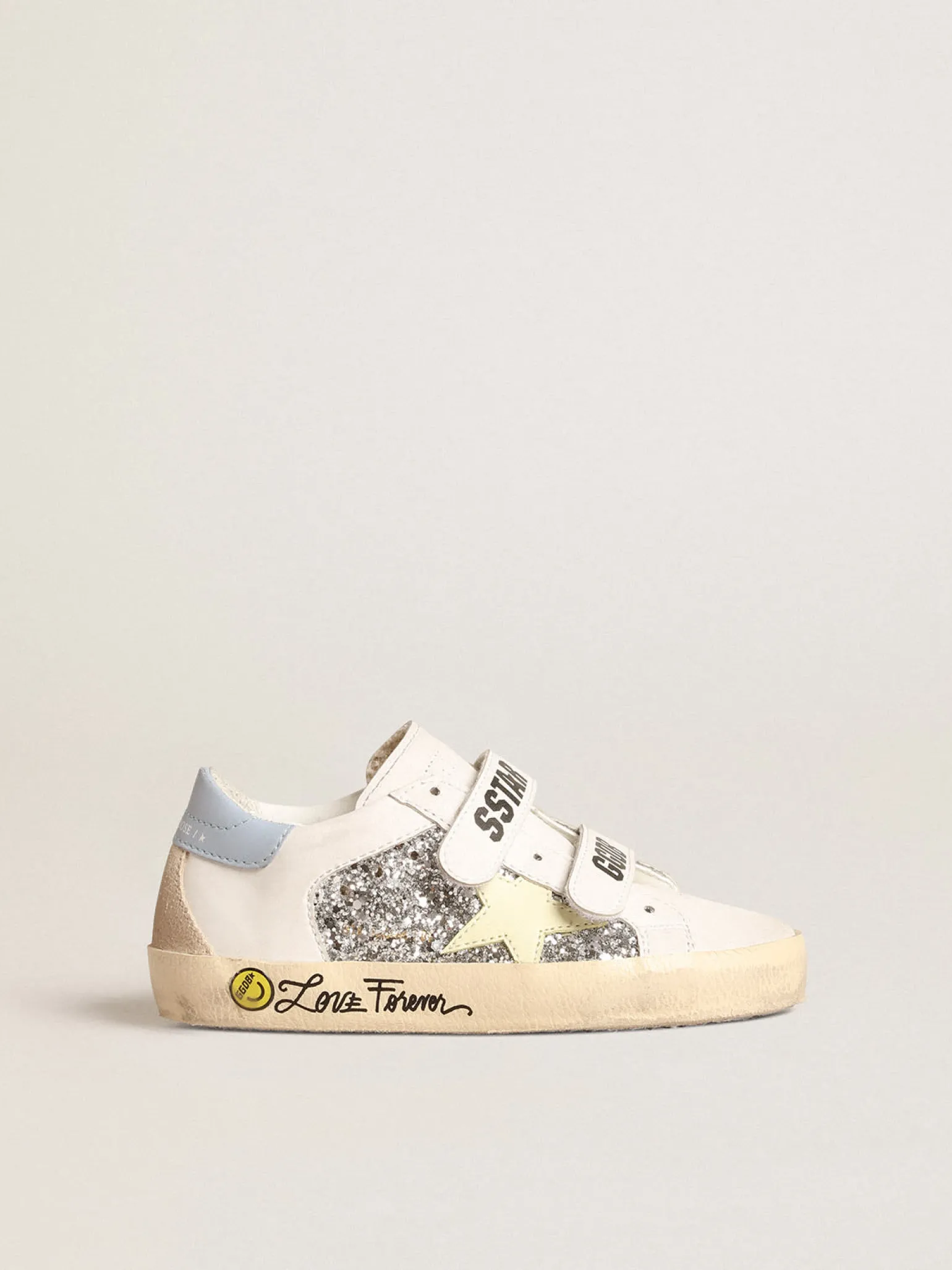 Store Old School Junior base vegetal com estrela amarela e inserções de glitter Meninas pequenas (1-3 anos)