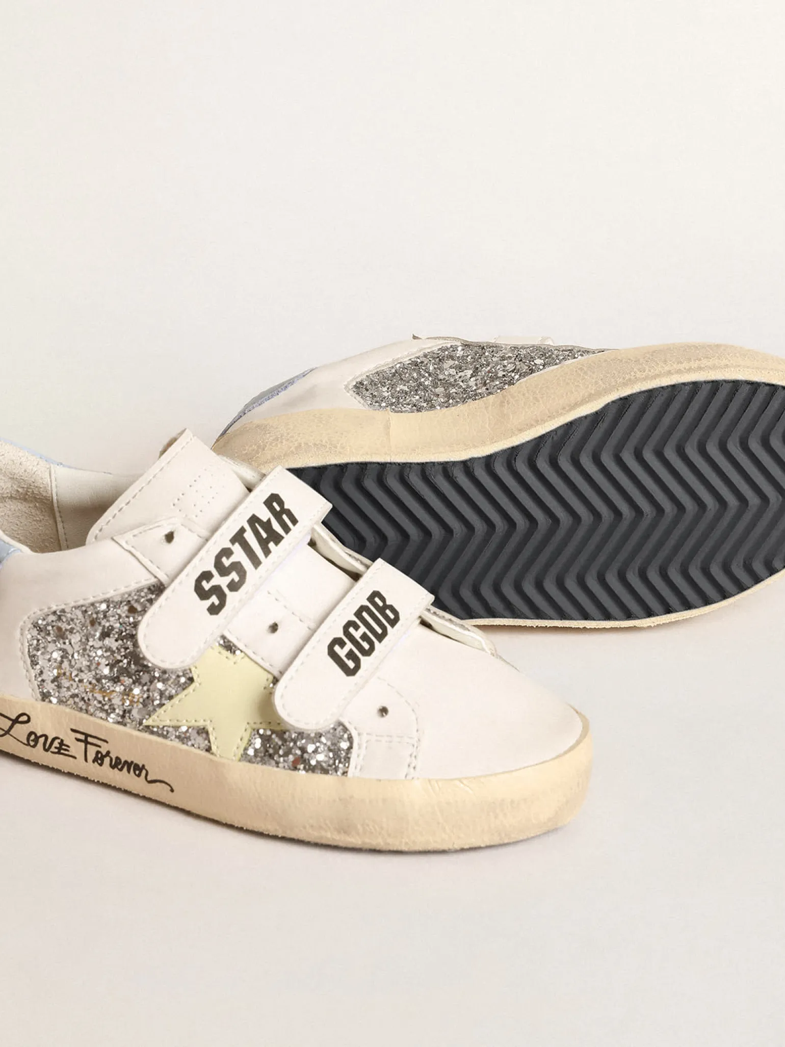 Store Old School Junior base vegetal com estrela amarela e inserções de glitter Meninas pequenas (1-3 anos)