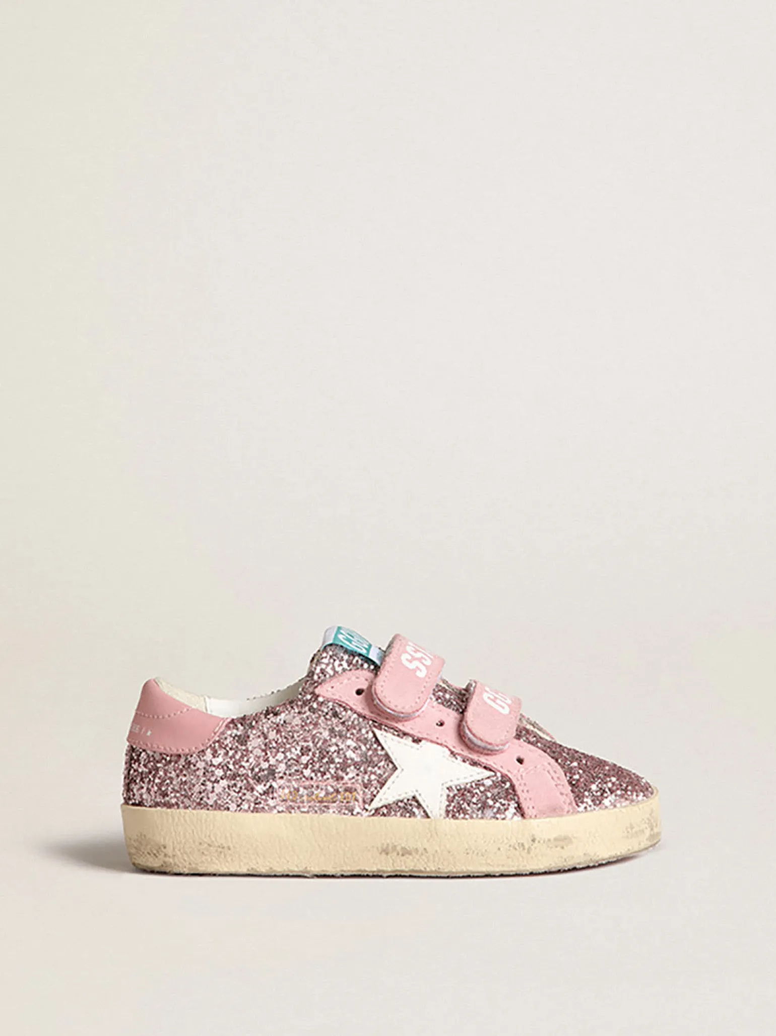 Best Old School Junior de glitter lilás com estrela branca e talão rosa Meninas pequenas (1-3 anos)