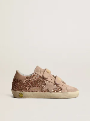Online Old School Teen de glitter rosa pêssego com estrela de suede rosa Meninas (4-10 anos)