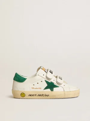 New Old School Young com estrela e talão de suede verde Meninos (4-10 anos)