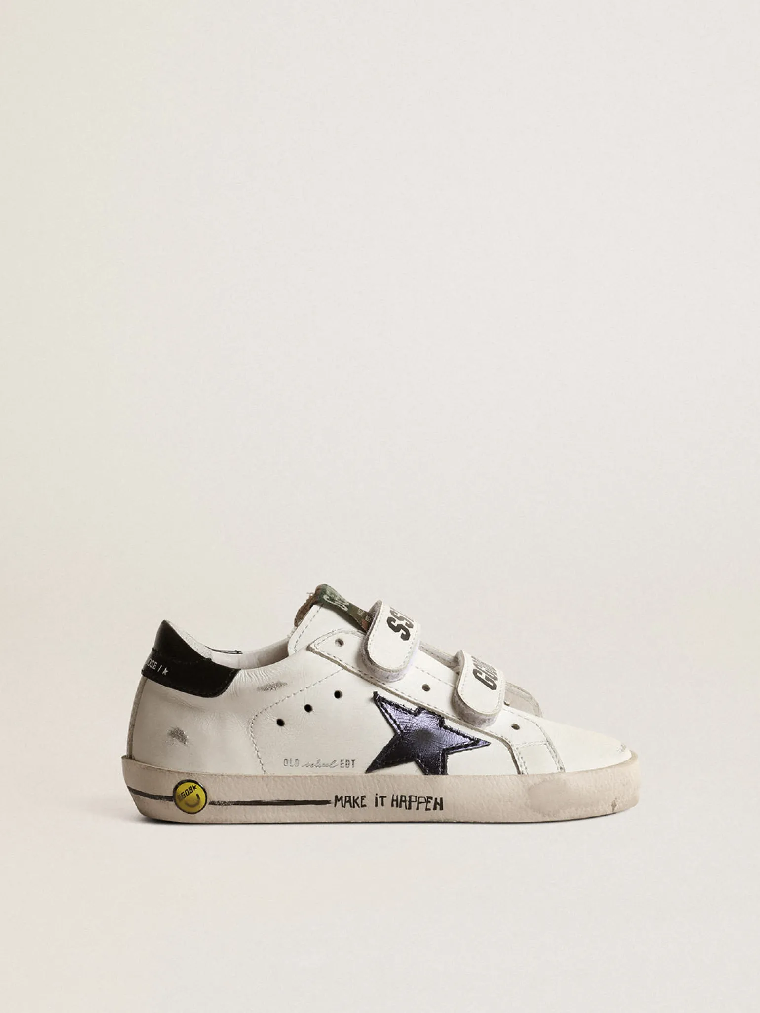 Cheap Old School Young com estrela de couro metálico e talão preto Meninas (4-10 anos) | Meninos (4-10 anos)