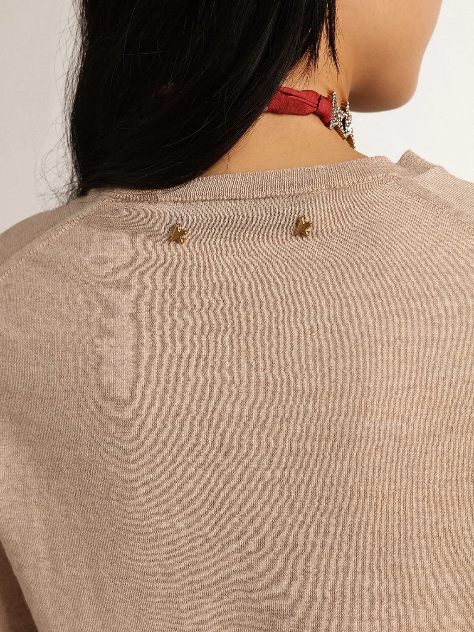 Outlet Pulôver feminino de lã merino marrom-claro MULHER Malhas