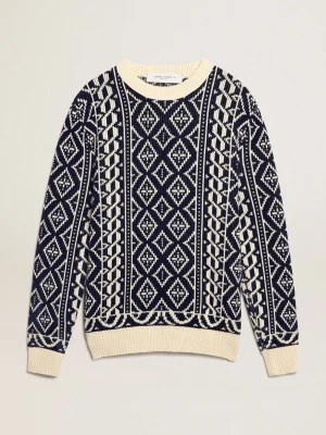 Discount Round-neck sweater with geometric pattern Malhas