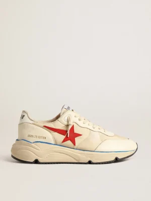 Shop Running Sole Masculino LTD de náilon bege com estrela de couro vermelho Running Sole