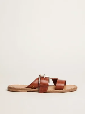 Store Sandália rasteira Margaret de couro resinado MULHER Sapatos