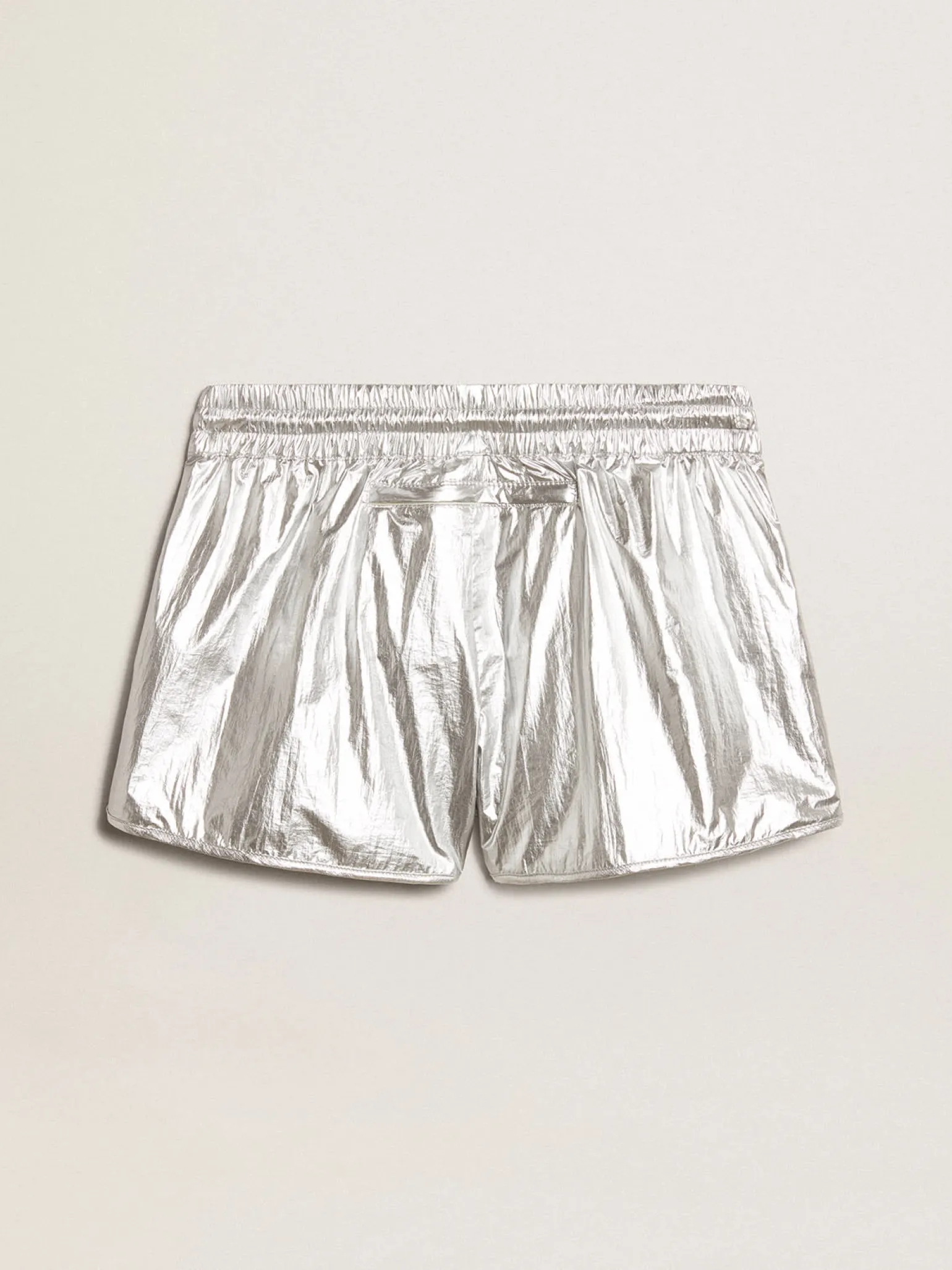Best Short de corrida feminino de tecido prateado MULHER Saias e Shorts