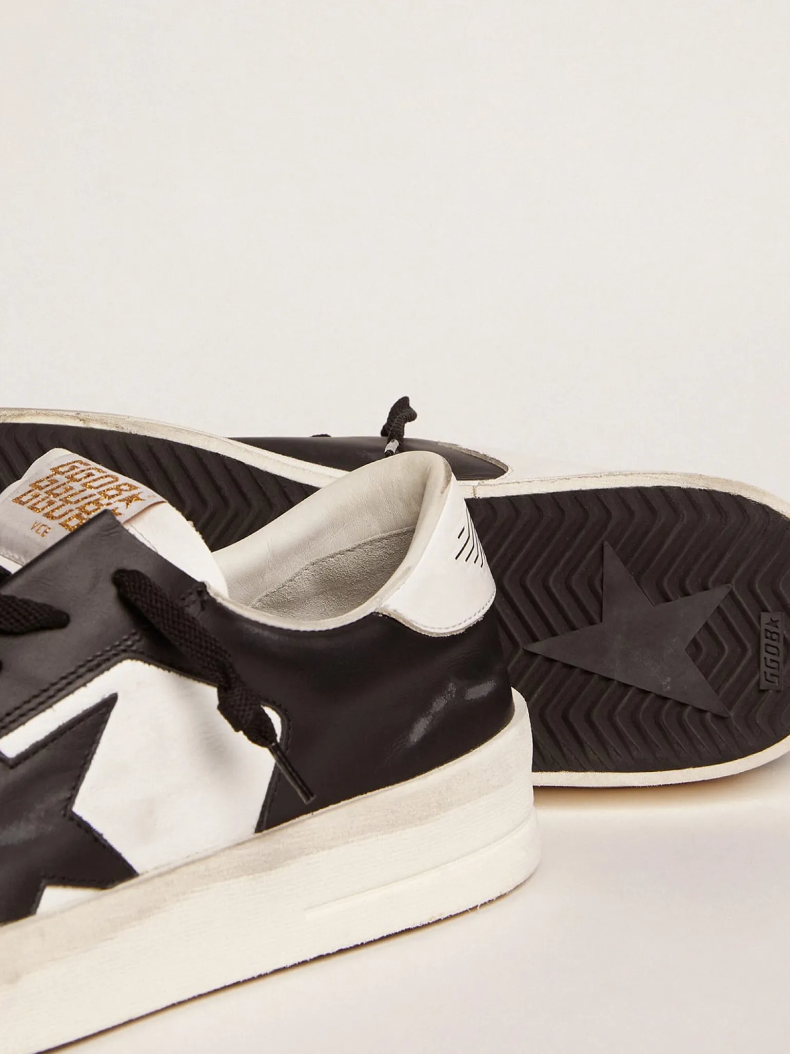 Discount Stardan feminino de couro branco e preto MULHER Stardan