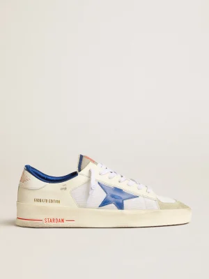 Clearance Stardan LTD de tela e couro brancos com estrela azul e talão branco Stardan