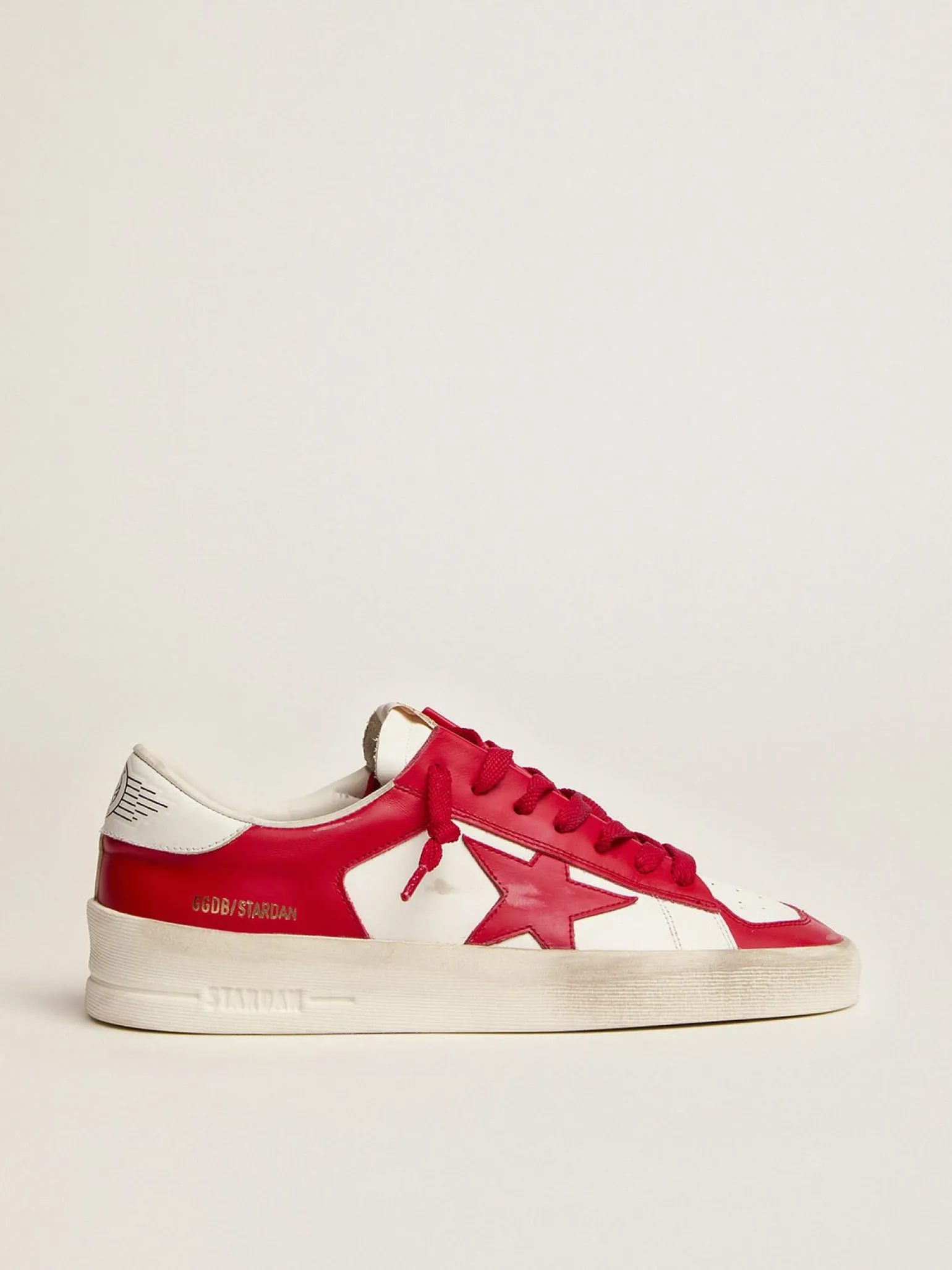Best Sale Stardan masculino de couro branco e vermelho Stardan