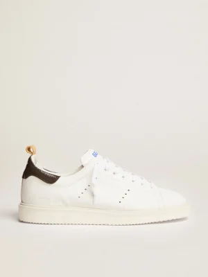 Store Starter Masculino de naplak branco com talão de couro envernizado Starter