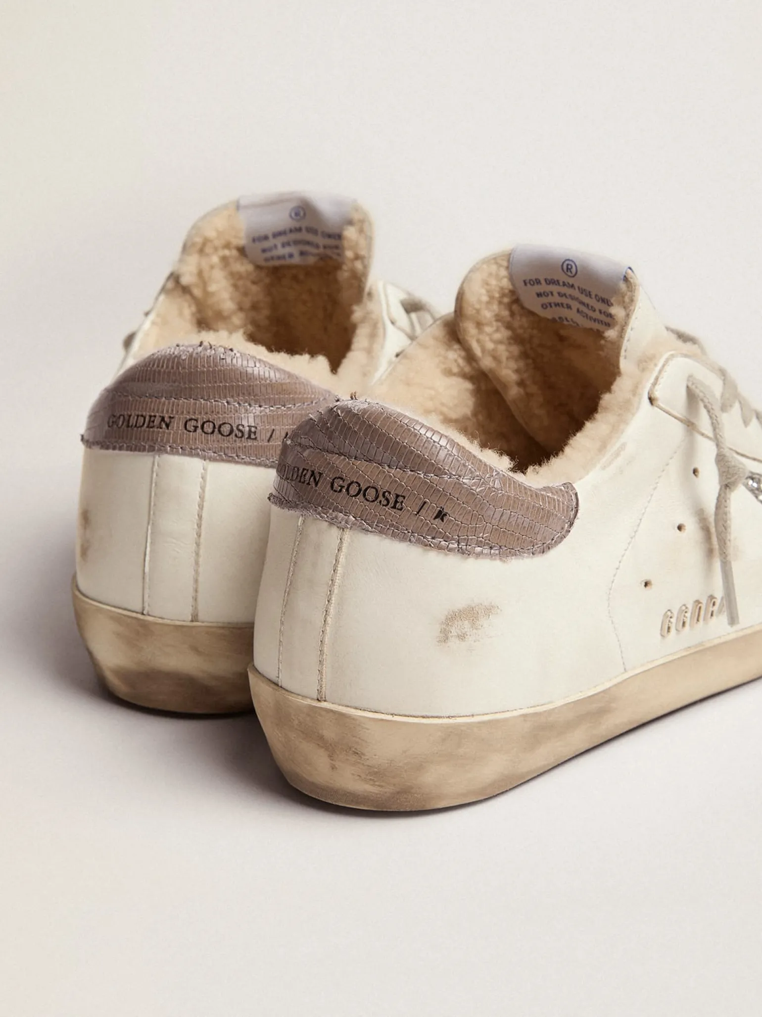 Discount Super-Star feminino com forro de shearling e estrela de glitter prateado MULHER Super-Star