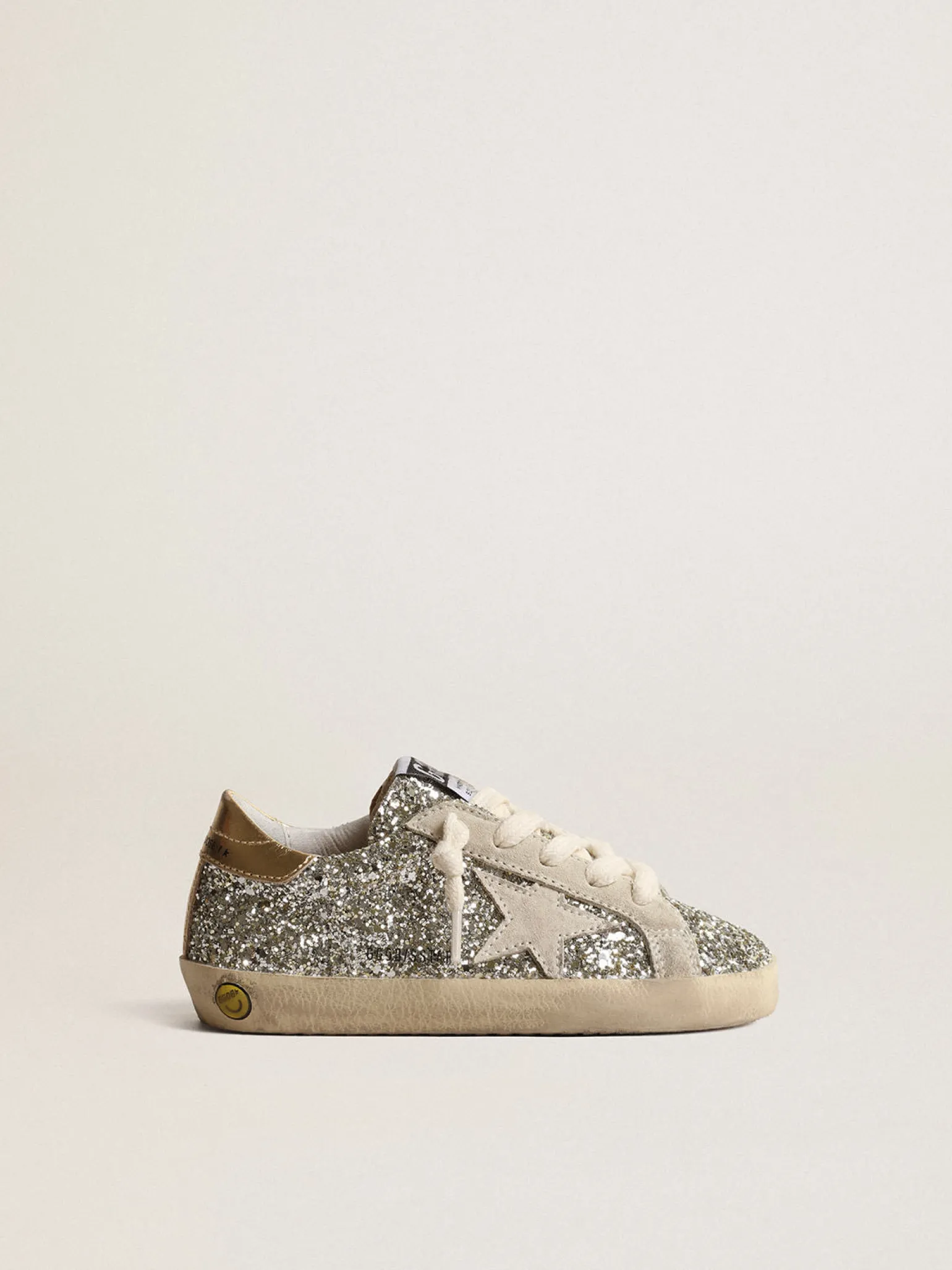 Best Sale Super-Star Junior de glitter com estrela de suede e talão dourado Meninas pequenas (1-3 anos)