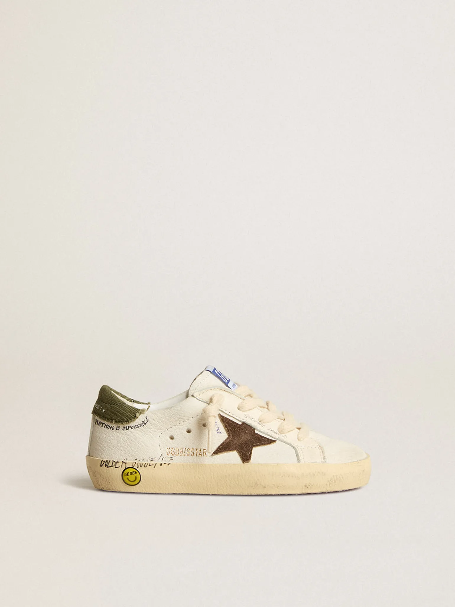Clearance Super-Star Junior de napa com estrela de suede e talão verde Meninos pequenos (1-3 anos)