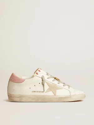 Hot Super-Star LTD com estrela de suede bege e talão rosa MULHER Super-Star