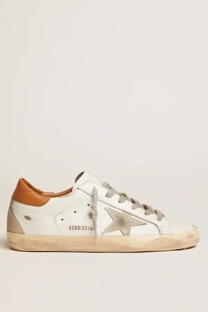 Hot Super-Star masculino com estrela de suede e talão marrom Super-Star
