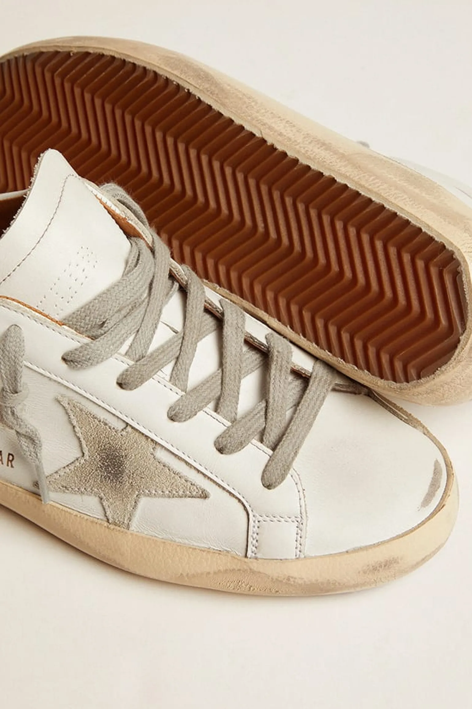 Hot Super-Star masculino com estrela de suede e talão marrom Super-Star
