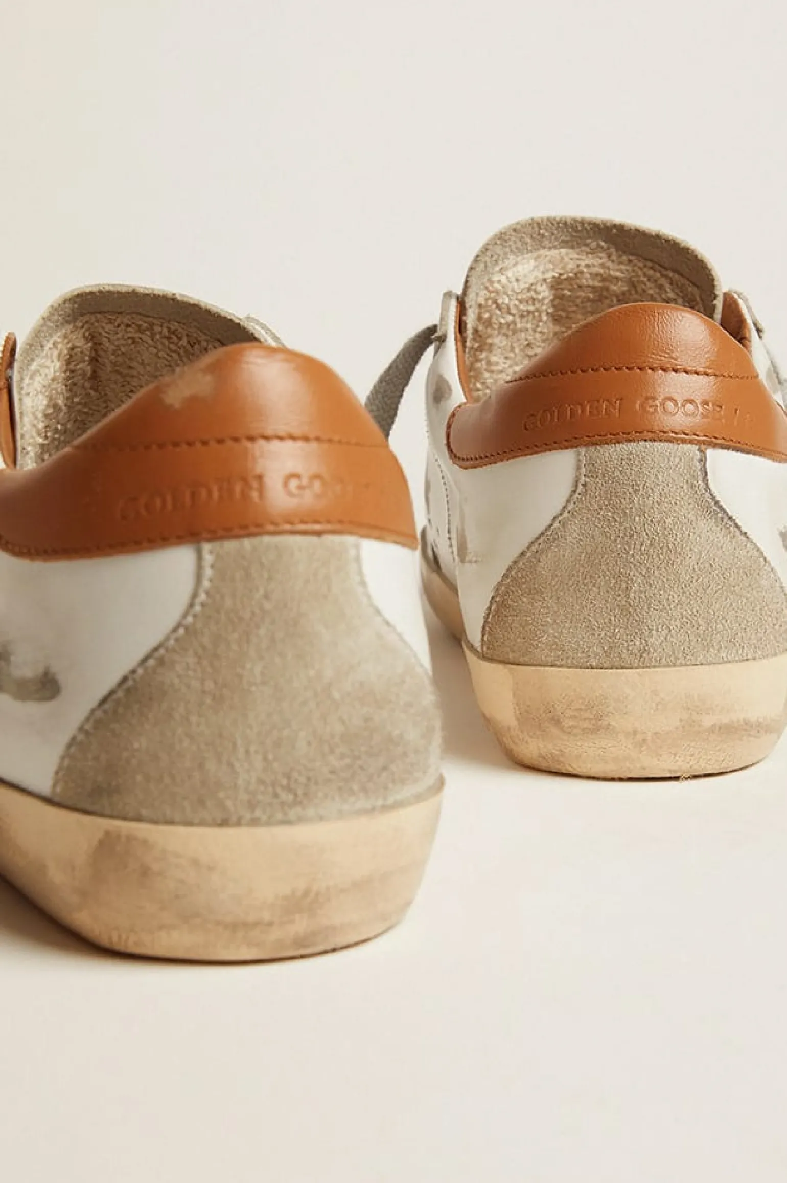 Hot Super-Star masculino com estrela de suede e talão marrom Super-Star