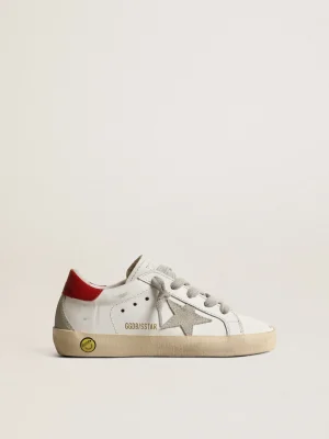 Flash Sale Super-Star Young com estrela de suede e talão de couro vermelho Meninas (4-10 anos) | Meninos (4-10 anos)