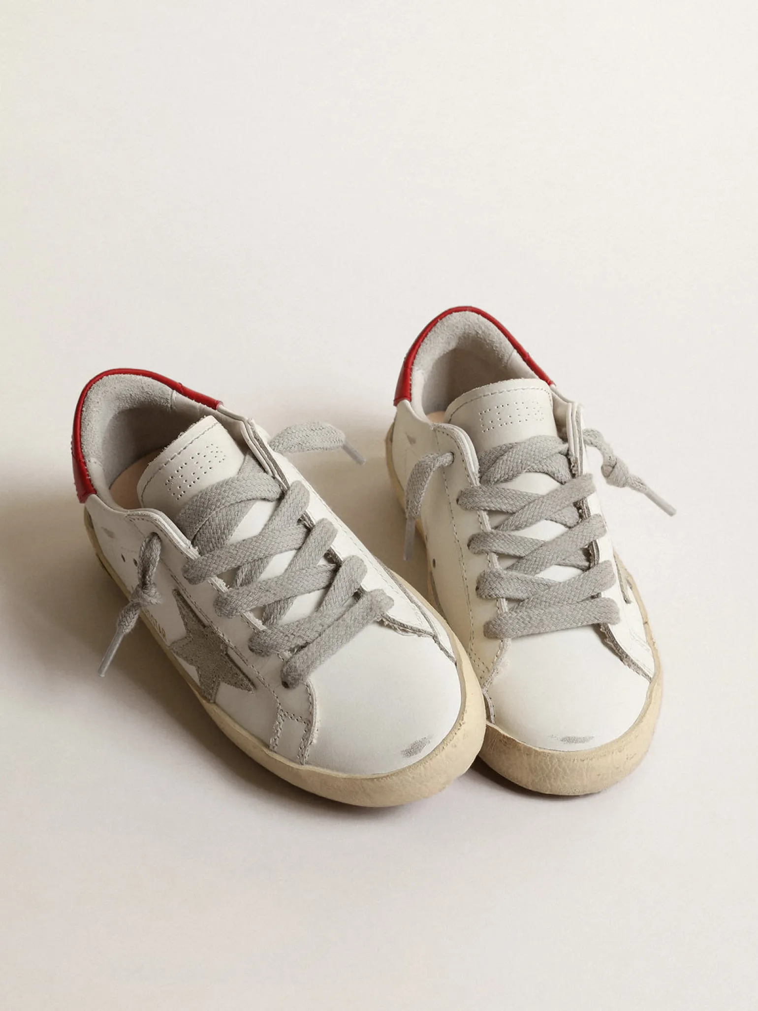 Flash Sale Super-Star Young com estrela de suede e talão de couro vermelho Meninas (4-10 anos) | Meninos (4-10 anos)
