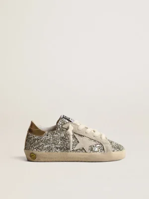 Discount Super-Star Young de glitter com estrela de suede e talão dourado Meninas (4-10 anos)