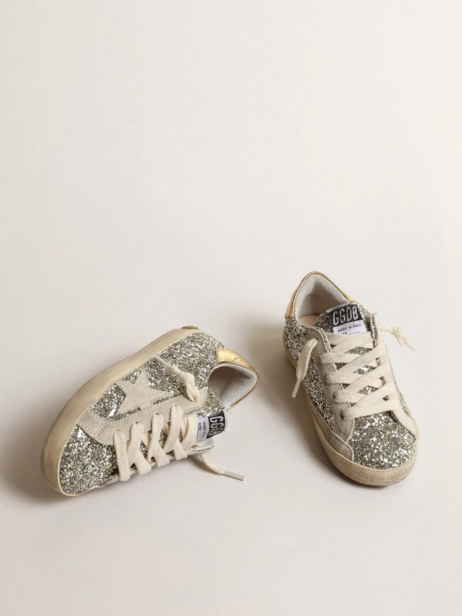 Discount Super-Star Young de glitter com estrela de suede e talão dourado Meninas (4-10 anos)