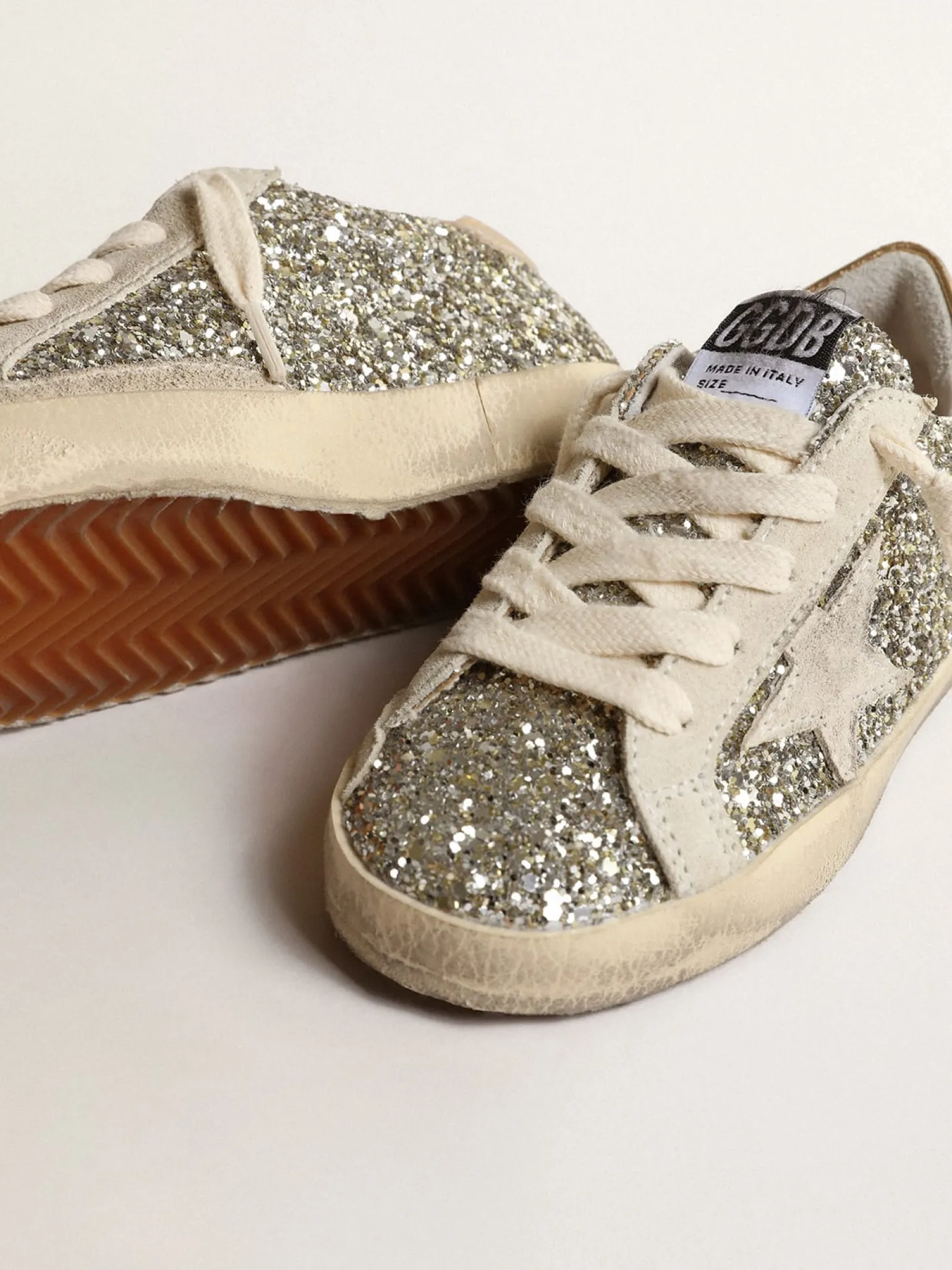 Discount Super-Star Young de glitter com estrela de suede e talão dourado Meninas (4-10 anos)