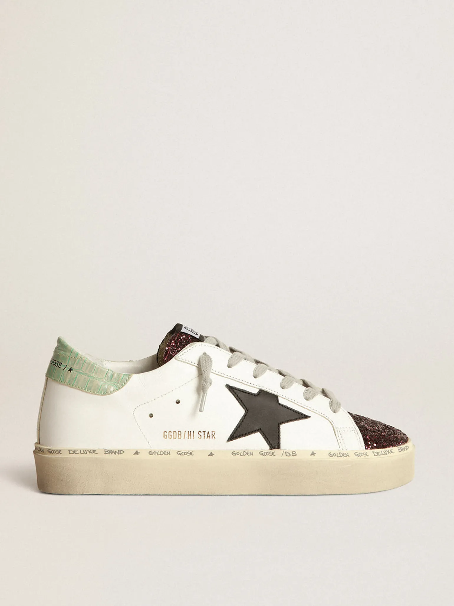Online Tênis Hi-Star branco com inserção de glitter e estrela preta MULHER Hi Star