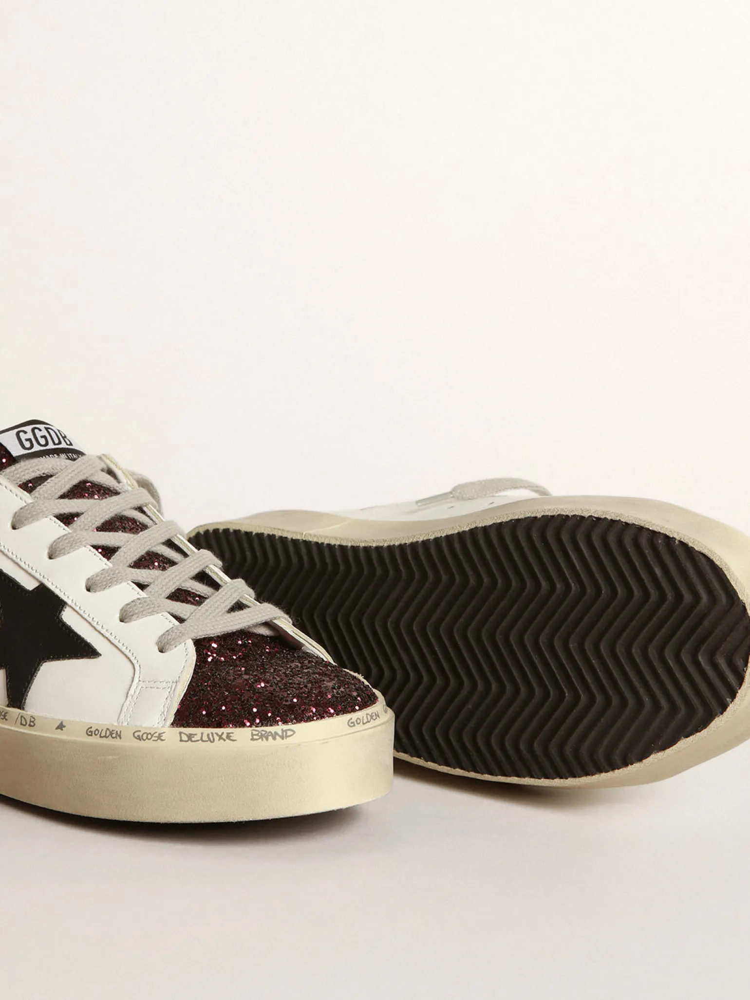 Online Tênis Hi-Star branco com inserção de glitter e estrela preta MULHER Hi Star