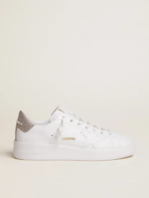 Cheap Tênis Purestar com talão de glitter prateado MULHER Purestar